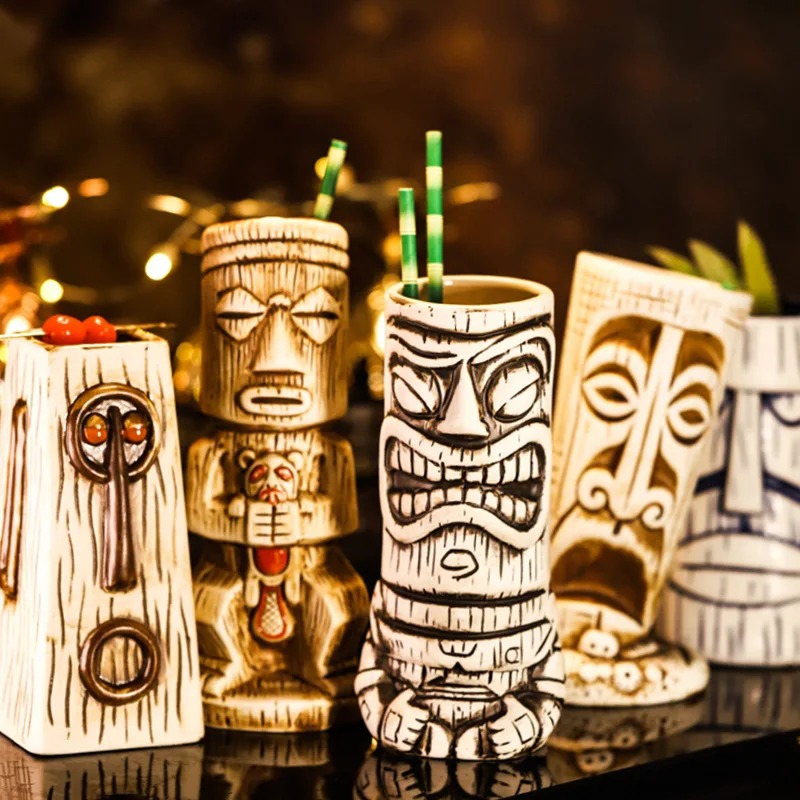 Wine Beer Juice - Creative Ceramic Mug Shaman Totem Face