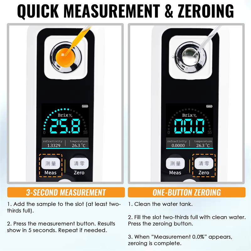Wine Beer Juice - Digital Brix Refractometer Rechargeable Sugar Content