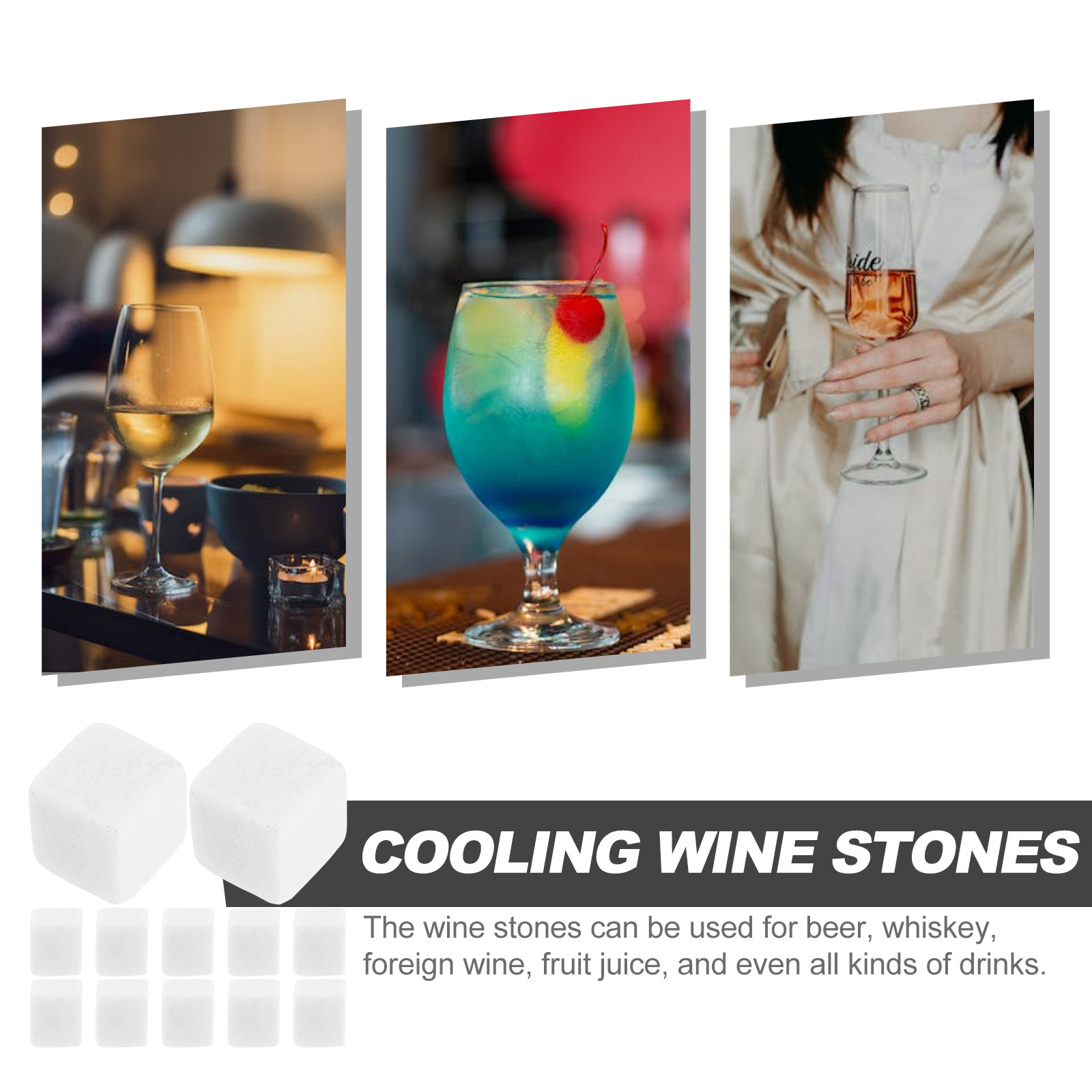 12Pcs Natural Marble Whiskey S - Wine Beer Juice recension och pris