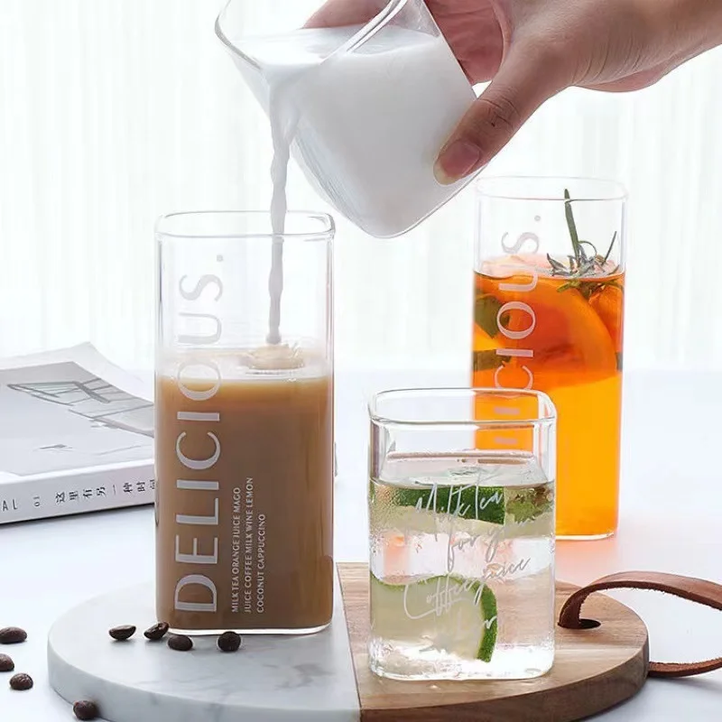 Square Simple Glass Cup Clear  - Wine Beer Juice recension och pris